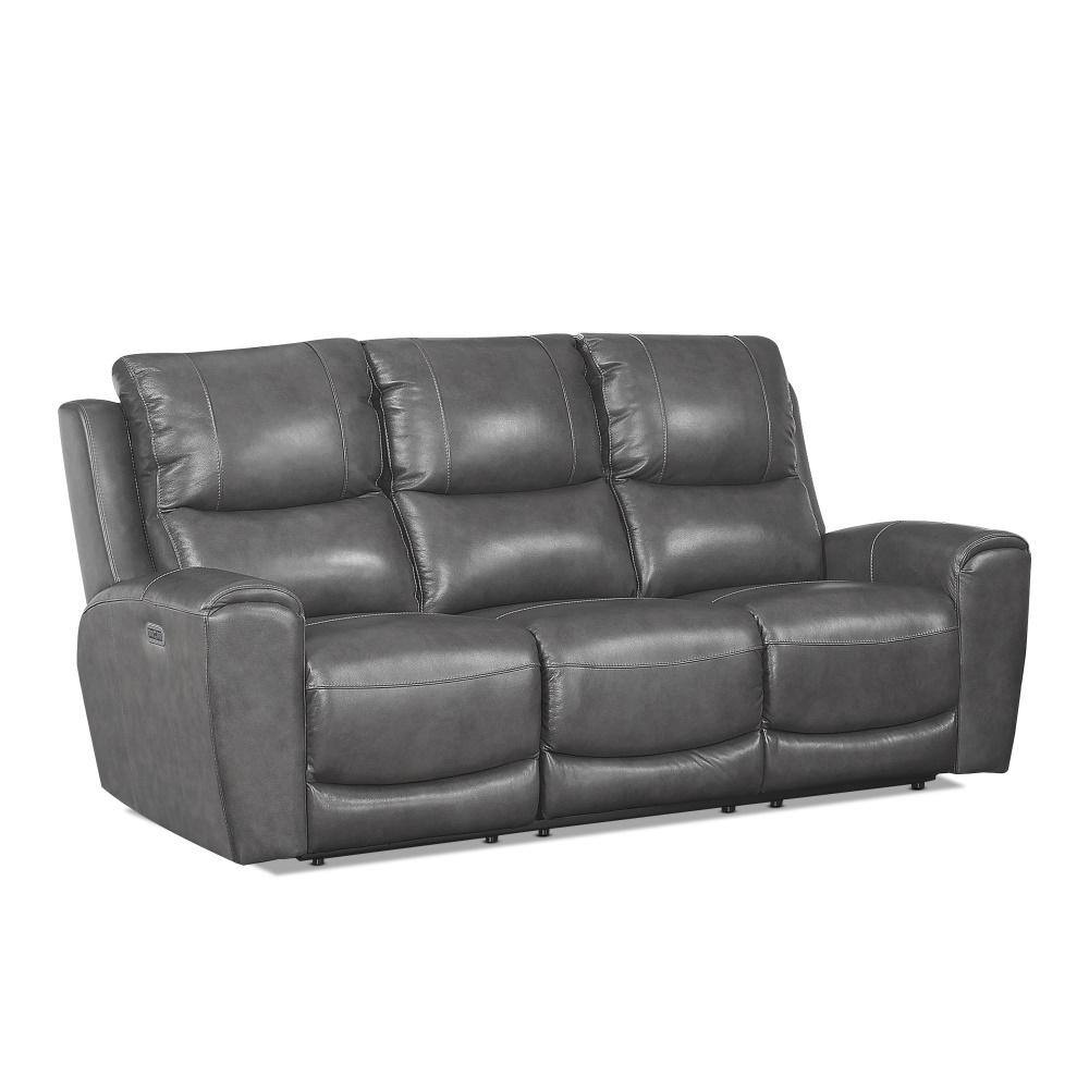 Steve Silver Laurel 3-Seat Grey Leather And Polyurethane Power ...