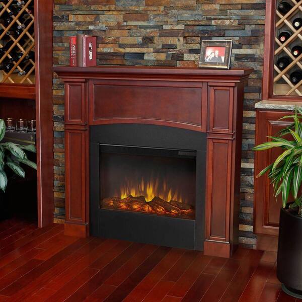 Real Flame Bradford 46 in. Slim-Line Electric Fireplace in Dark Mahogany
