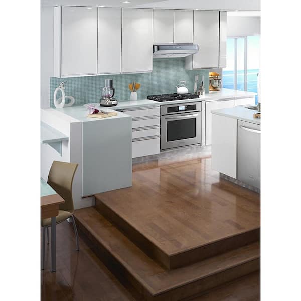 30 in. 400 CFM Convertible Under Cabinet Range Hood in Stainless Steel with Push Button and Mesh Filters