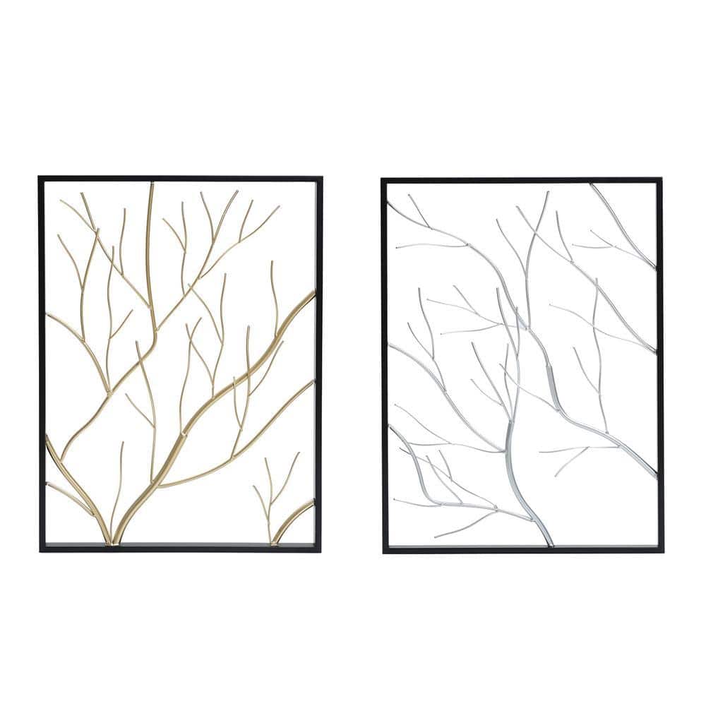 LuxenHome Metal MultiColored Coastal Abstract Gemoetrical Wall Decor