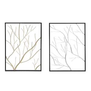 Metal Multi-Colored Coastal Abstract Gemoetrical Wall Decor (Set of 2)