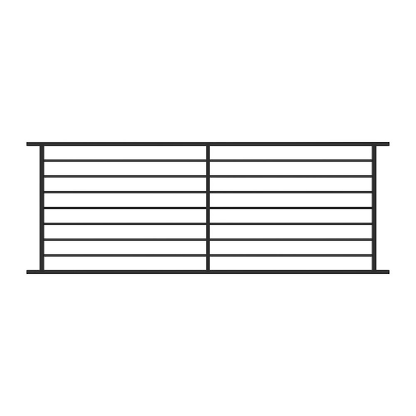 Fe26 Axis 34 in. H x 8 ft. W Black Steel Railing Level Panel Rail