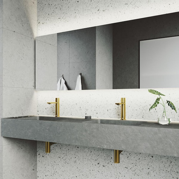 Halsey Single Handle Single-Hole Bathroom Faucet in Matte Brushed Gold