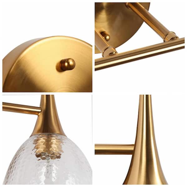 LNC Cymerlarity Modern 13.5 in. 2-Light Plated Brass Vanity