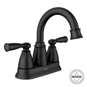 Banbury 4 in. Centerset Double Handle High-Arc Bathroom Faucet in Matte Black