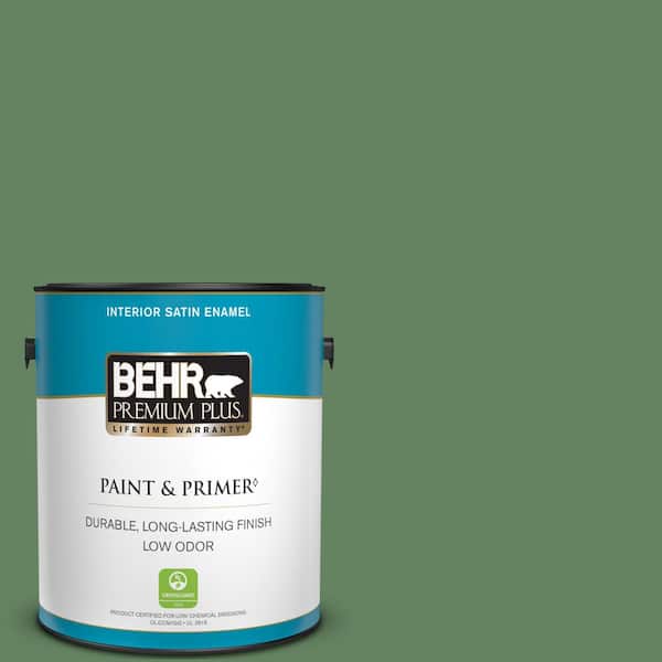 BEHR PREMIUM PLUS 1 gal. #S400-6 Tuscan Herbs Satin Enamel Low Odor Interior Paint & Primer