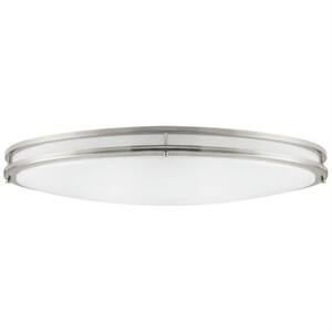 32 in. 1-Light Oval Brushed Nickel Dimmable Selectable LED Color Tunable Flush Mount, 3000K 4000K 5000K