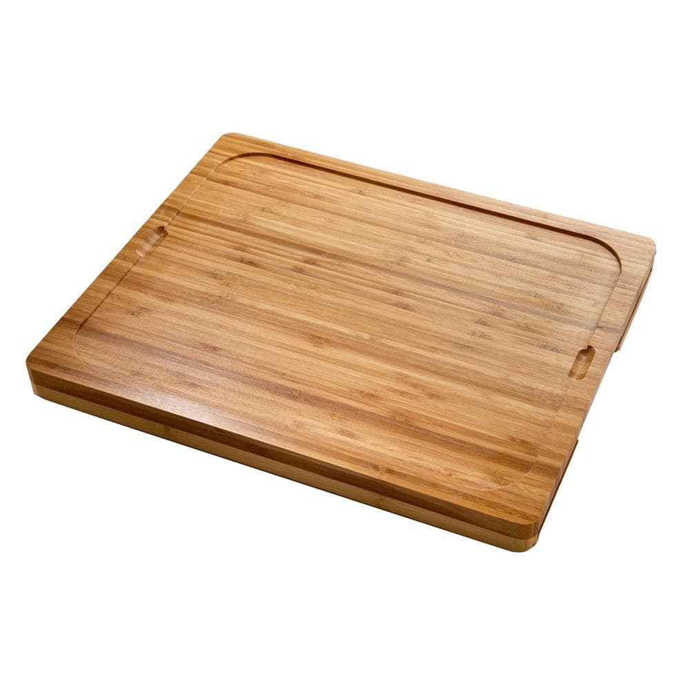 Bamboo Cutting Board with Color-Coded Flexible Mats Set