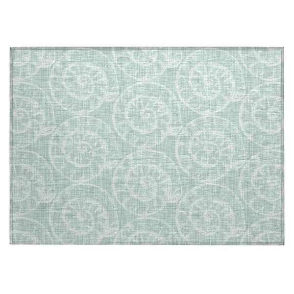 Addison Rugs Surfside 1 ft. 8 in. x 2 ft. 6 in. Green Geometric Indoor/Outdoor Area Rug