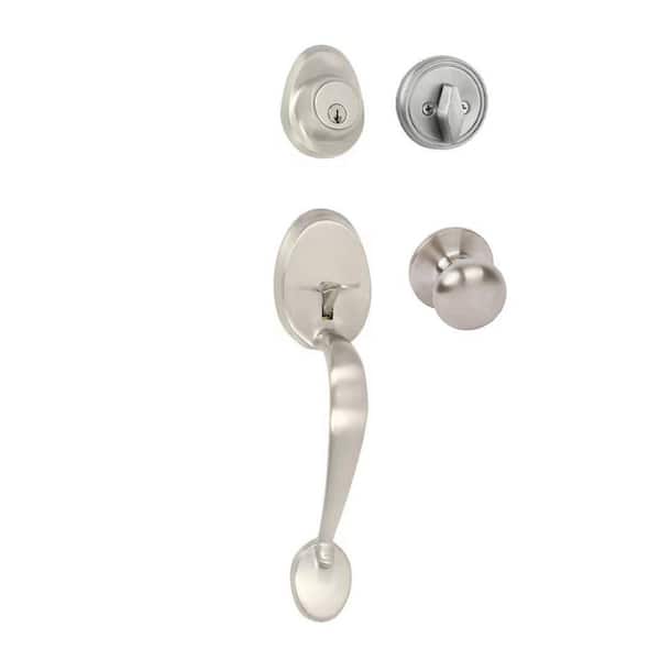 Tralee Satin Nickel Single Cylinder Deadbolt Entry Door Handleset