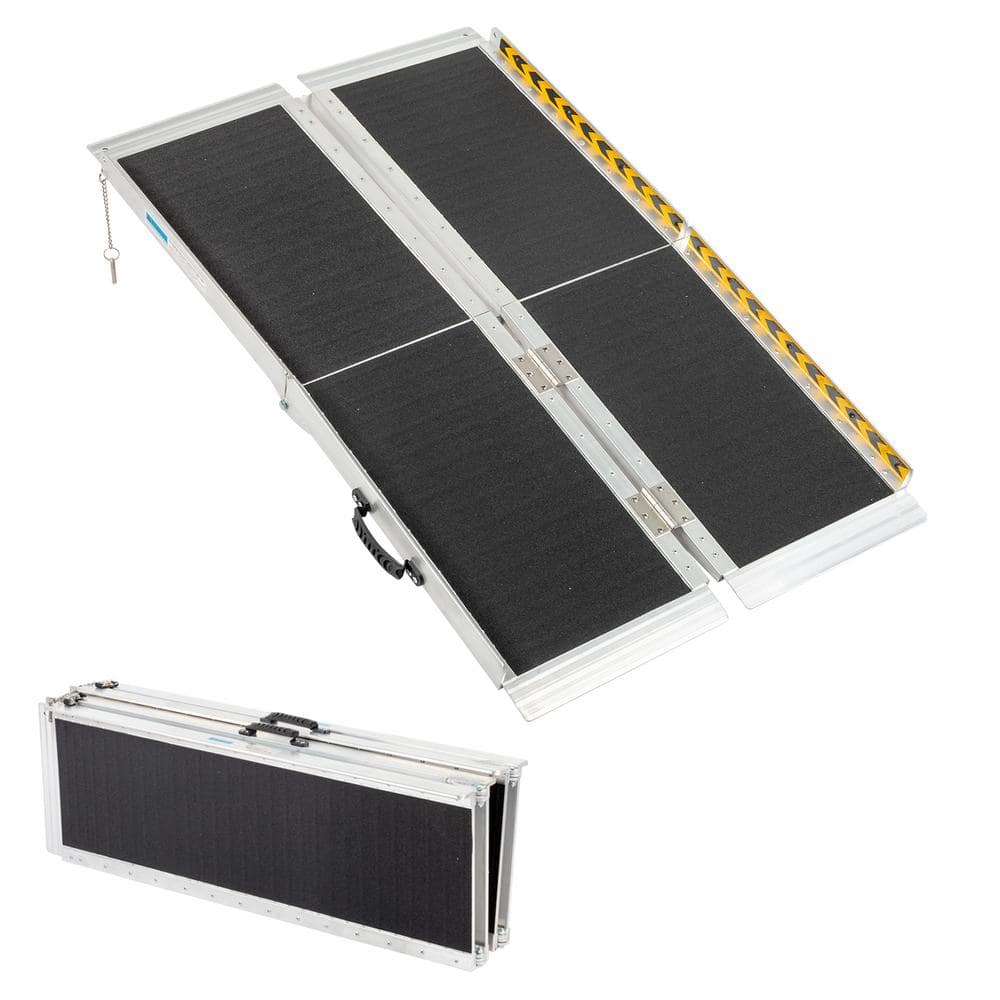 Karl home 4 ft. NonSkid Aluminum Folding Ramp Wheelchair Mobile
