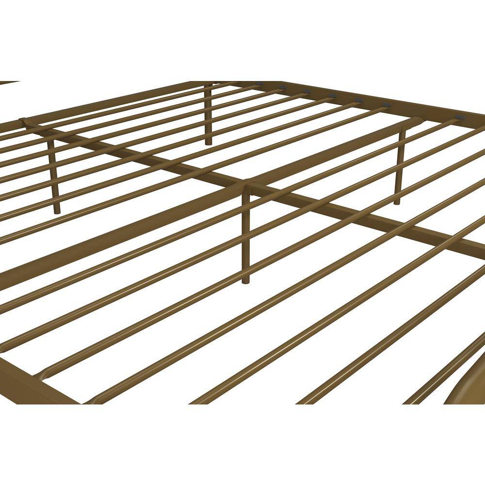 Bushwick Gold King Metal Platform Bed with Headboard