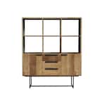 Parisian Factory 65 in. x 55 in. Multi-Coloured Teak Accent Storage Cabinet