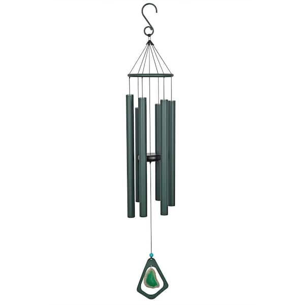Alpine Corporation 39 in. Green Metal Windchime with Green Gemstone