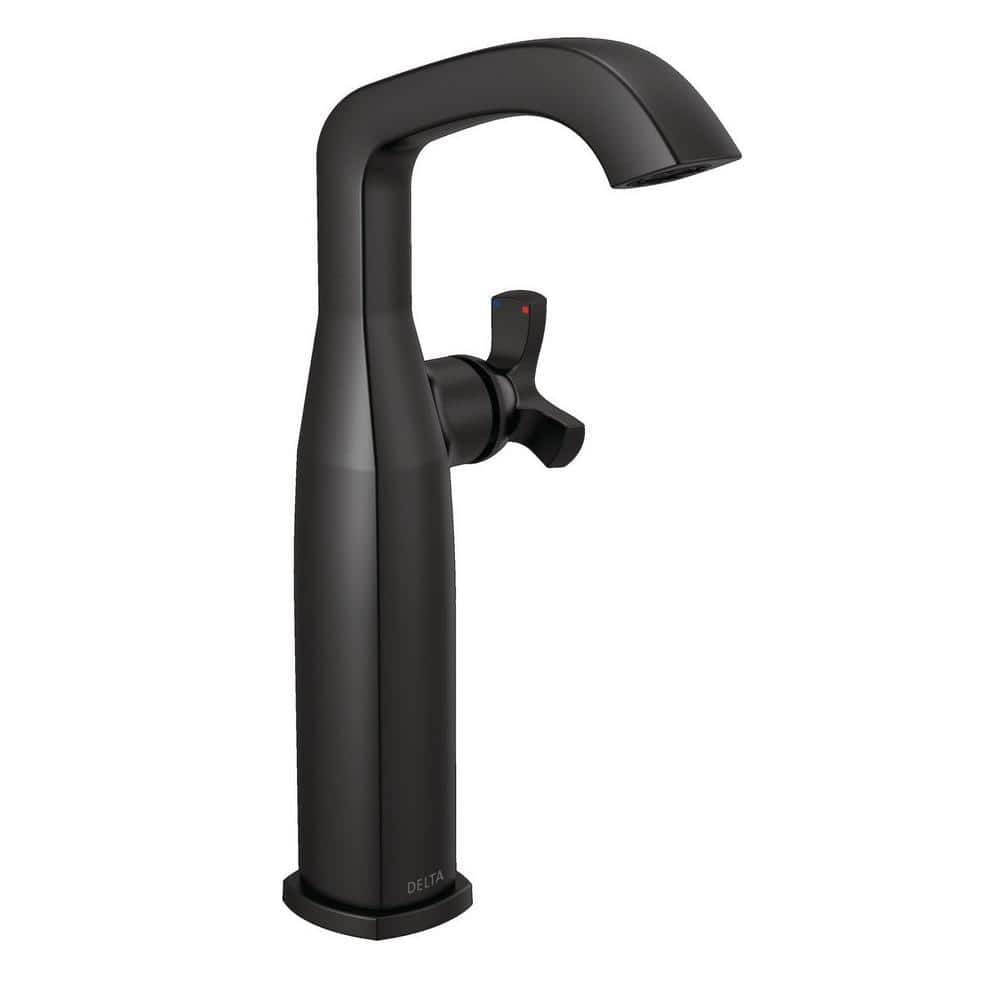 Delta Stryke Single Handle Vessel Sink Faucet in Matte Black 7766BLDST The Home Depot