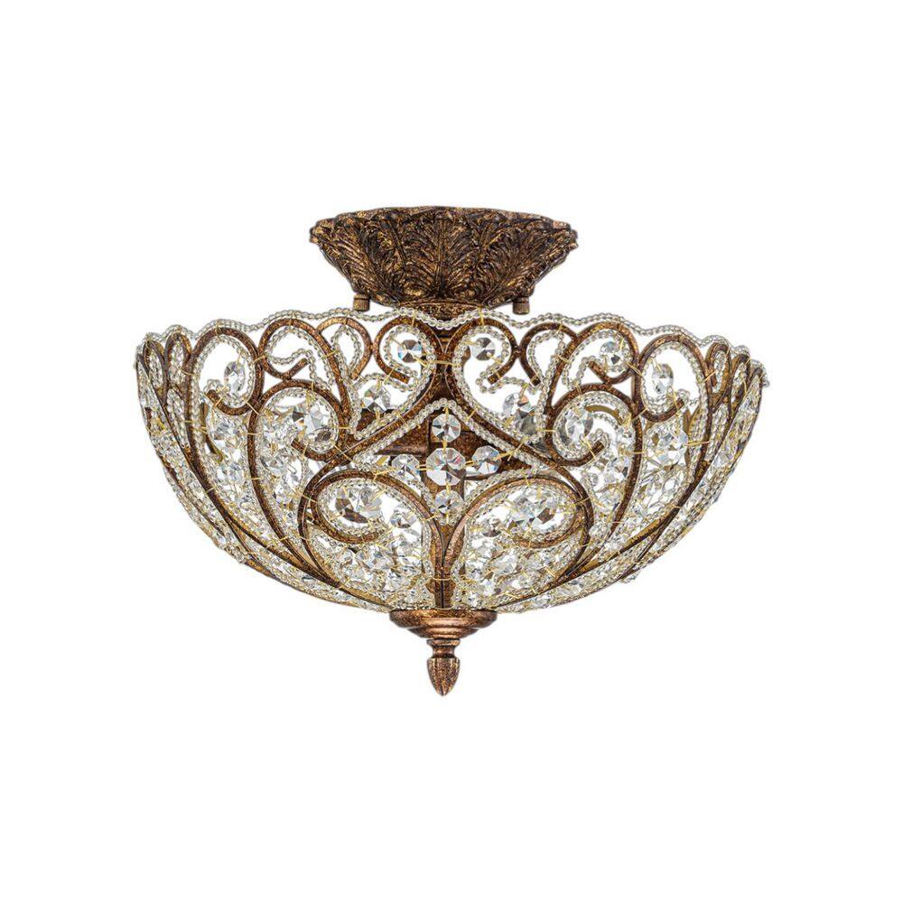 Wearstler 14.2 in. 4-Light Vintage French Bronze Crystal Semi Flush Mount price history on PriceWatchPro