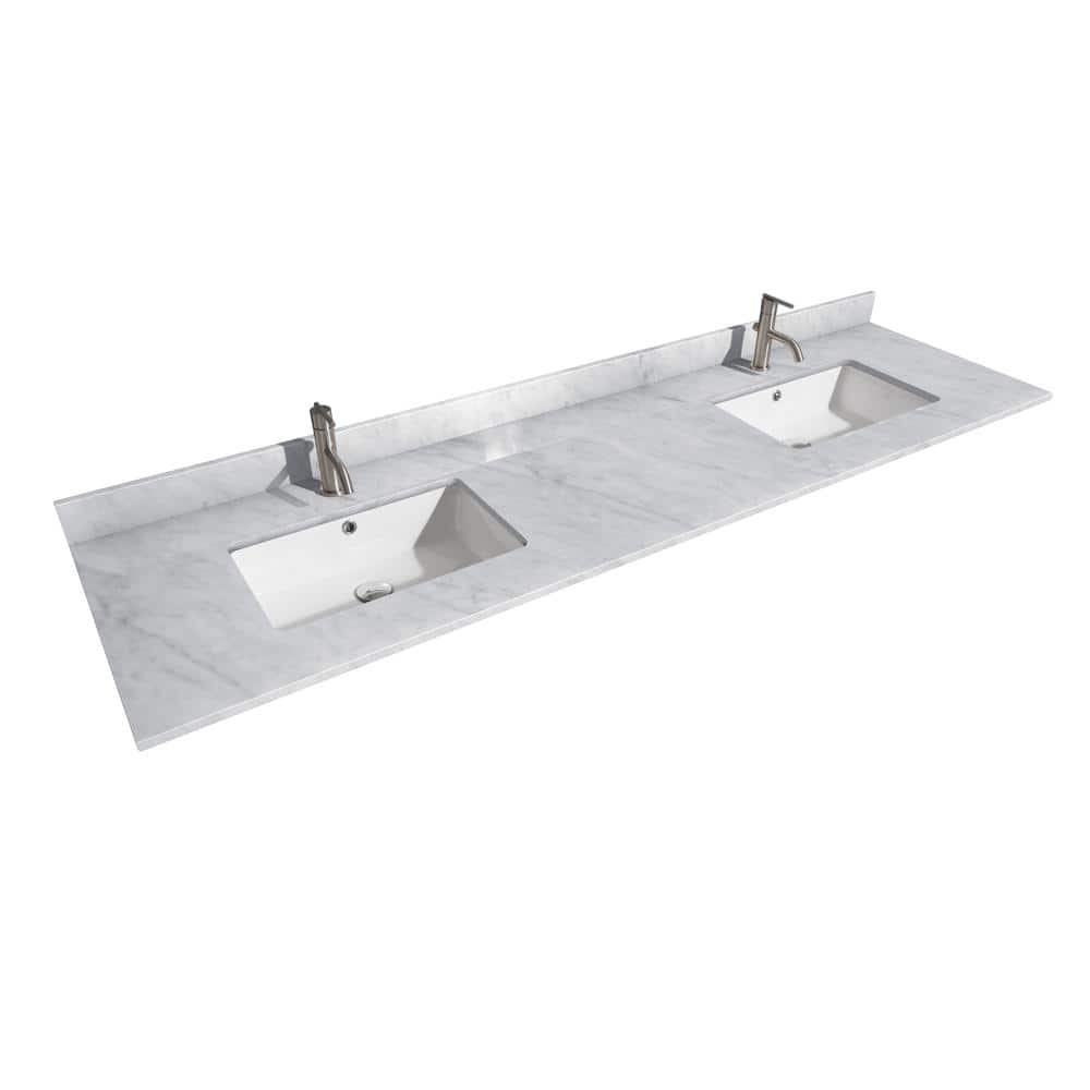 80 in. W x 22 in. D Marble Double Basin Vanity Top in White Carrara with White Basins price history on PriceWatchPro