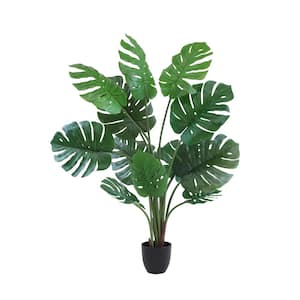 The Mod Greenhouse 50 in. Artificial Monstera Tree in 6.5 in. Plastic Pot (12 Leaf)
