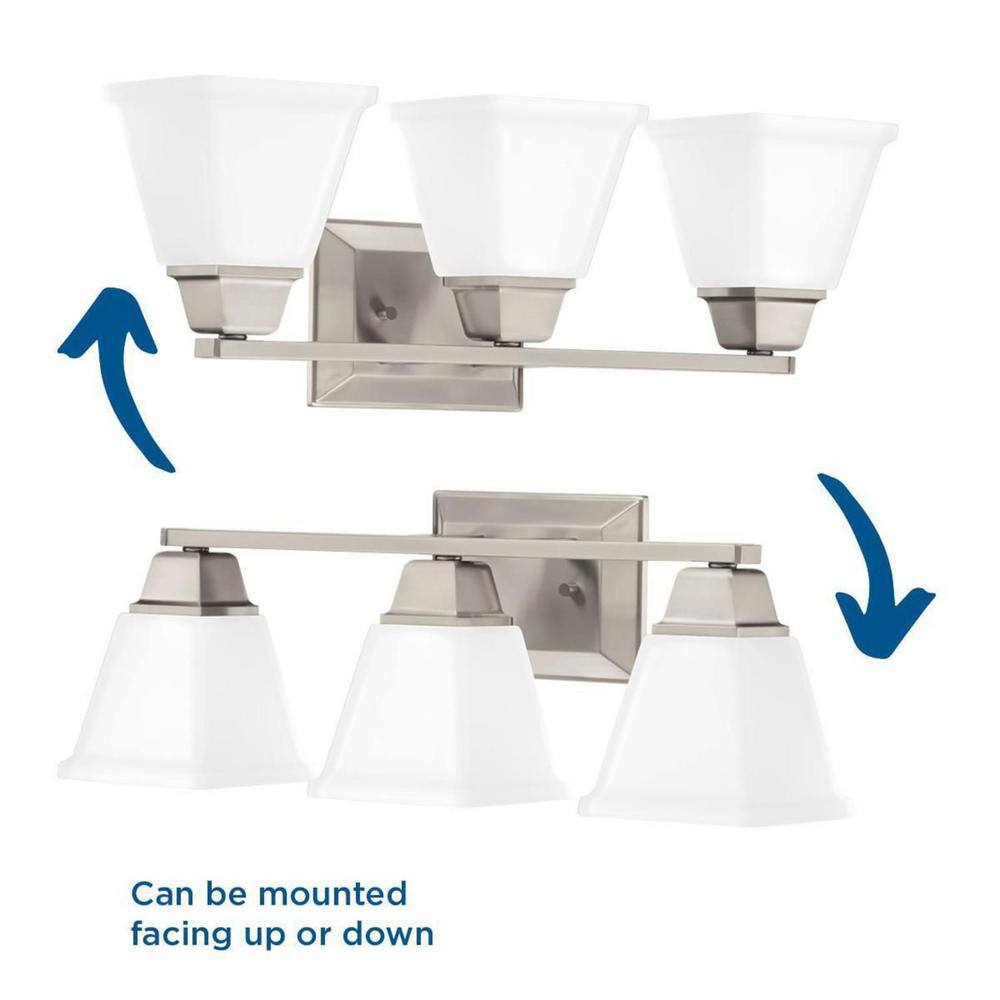 Clifton Heights Brushed Nickel 3-Light Bath Vanity Fixture