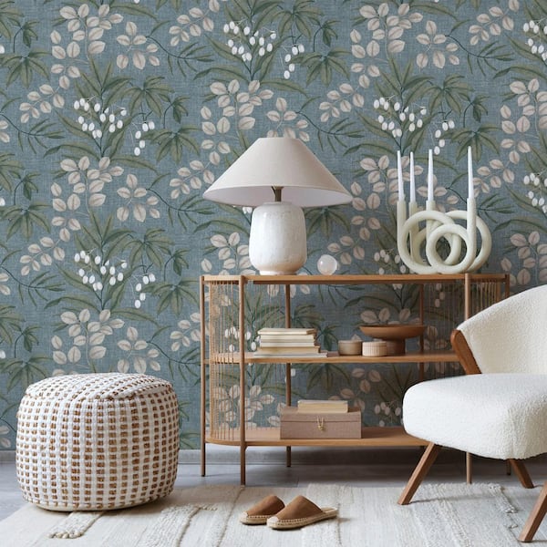Persephone Duck Egg Blue Wallpaper Sample