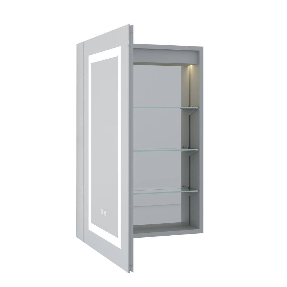 ANGELES HOME 20 in.W x 30 in.H Rectangular Silver Recessed/Surface Left ...