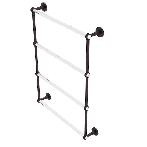Allied Brass Clearview Collection 24 in. Wall Mounted Towel Bar in Antique Bronze with Groovy Accents