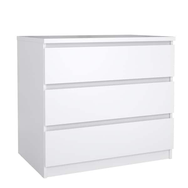 Tvilum Scottsdale White High Gloss 3 Drawer 30.31 in. Chest of