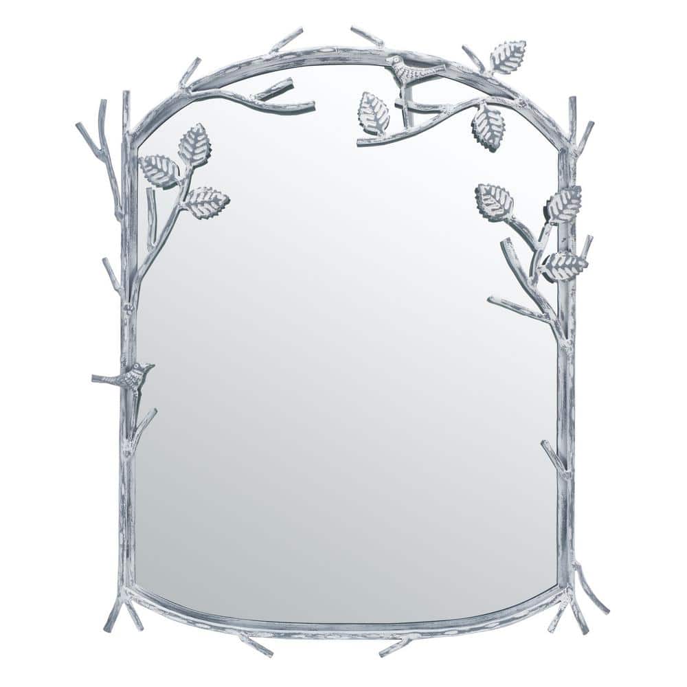 Fayth 24" x 30" Silver Wood Frame Mirror