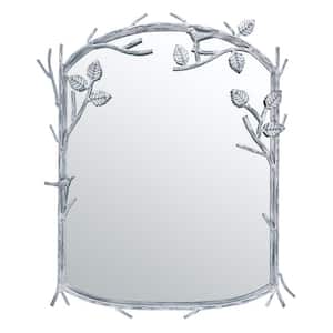 Fayth 24 in. W x 30.25 in. H Iron Arch Modern Silver Wall Mirror