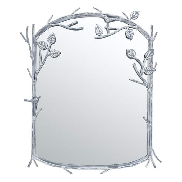 SAFAVIEH Fayth 24 in. W x 30.25 in. H Iron Arch Modern Silver Wall Mirror