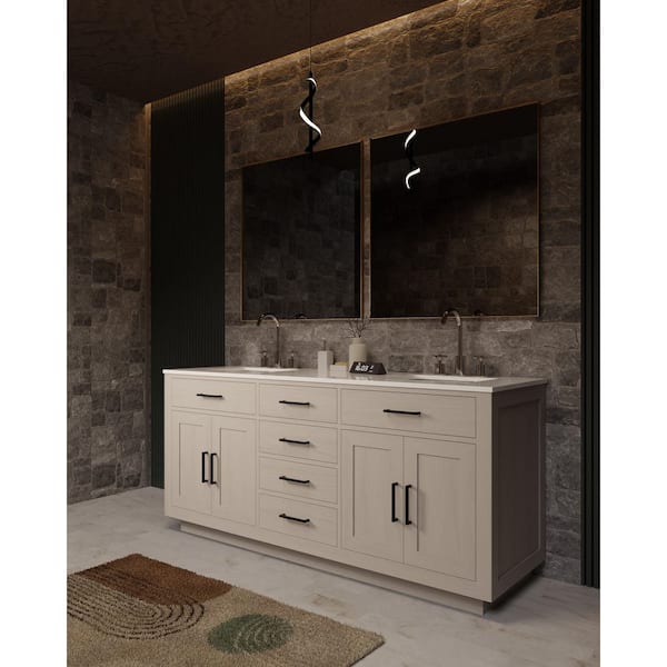 Condor 72 in. W x 22 in. D White Oak Double Bath Vanity with Cultured Marble Top
