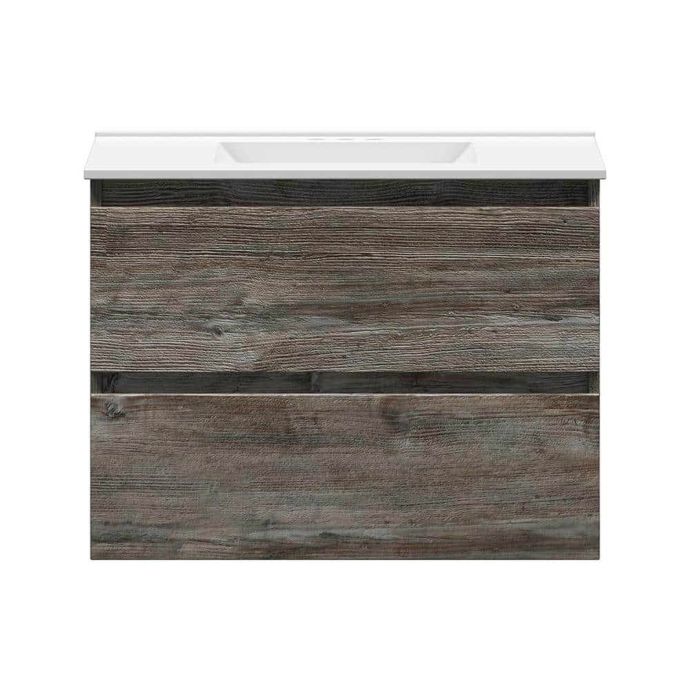 Sidemere 30 in. W x 18 in. D Vanity in Driftwood Gray with Porcelain Vanity Top in Solid White with White Basin price history on PriceWatchPro