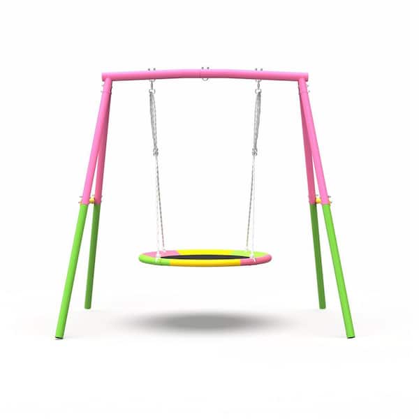 Disc Flying Saucer Swing Set with 440 lbs Capacity, Heavy Duty A