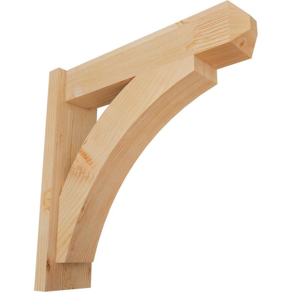 Ekena Millwork 6 in. x 22 in. x 22 in. Douglas Fir Thorton Craftsman Smooth Outlooker