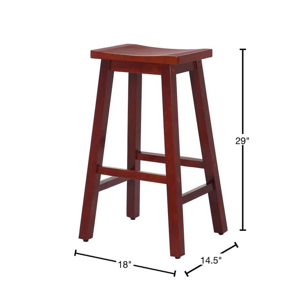 Cherry 29" Backless Saddle Wood Counter Stool Set