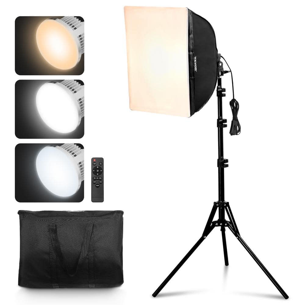 VEVOR Soft Box Lighting Kit 16in. x 16in. Soft.box with 45W LED