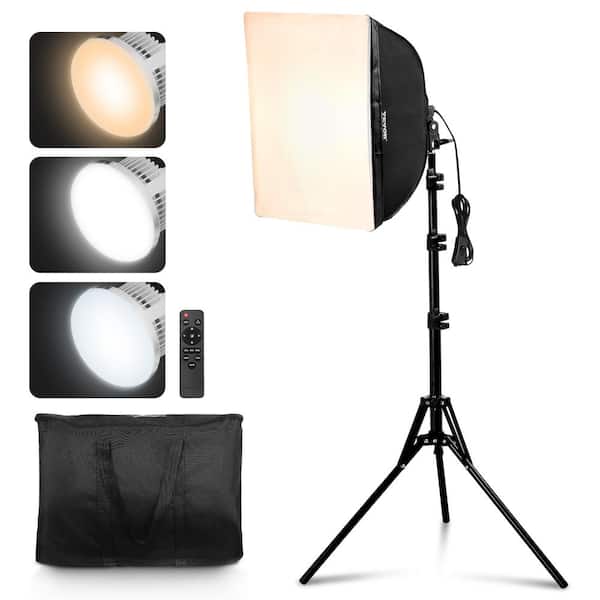 Soft Box Lighting Kit 16in. x 16in. Soft.box with 45W LED Bulbs Adjustable Color Temperature Tripod Stand Studio Lights