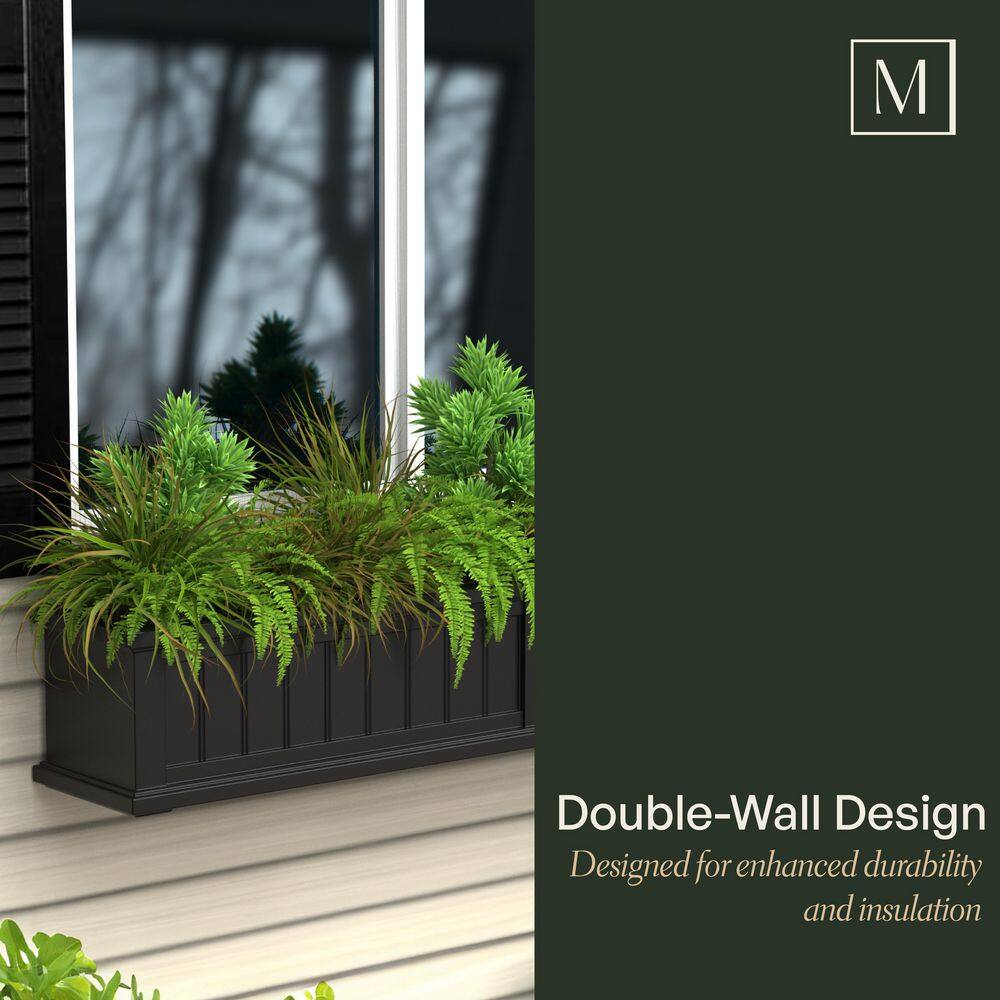 Cape Cod 36" White Polyethylene Self-Watering Window Box Planter