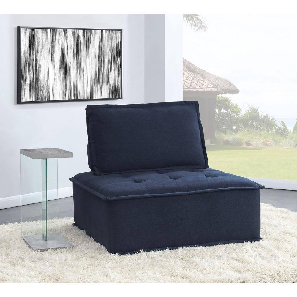 Modular Cube Seating in Durable Blue Linen 42" Square