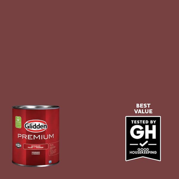 Glidden Premium 1 qt. PPG1055-7 Bordeaux Satin Interior Latex Paint