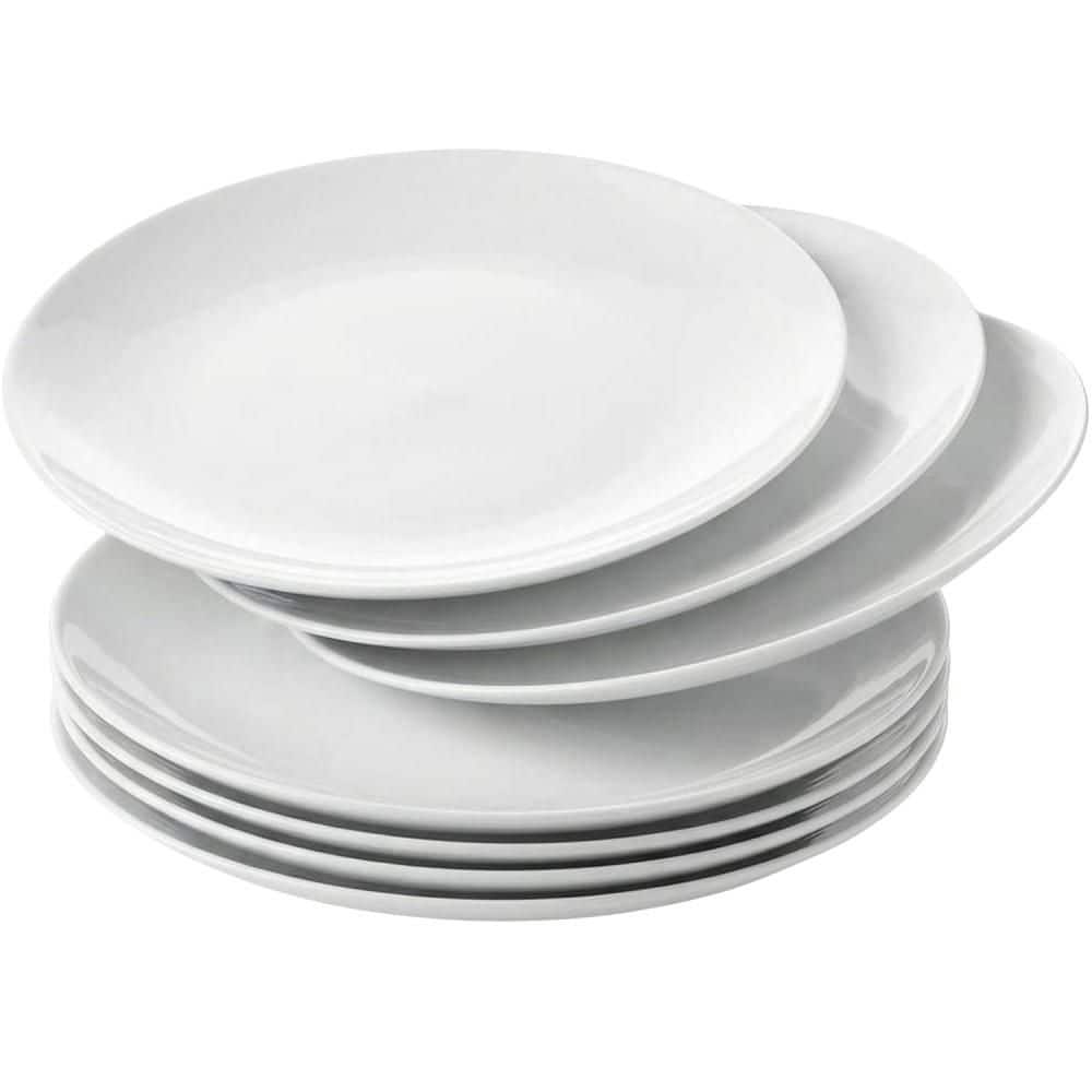 8-1/2 in. Salad Plates Set Triple Layer Glass and Chip Resistant,Lightweight Round Plates, Winter Frost White (Set of 6) price history on PriceWatchPro