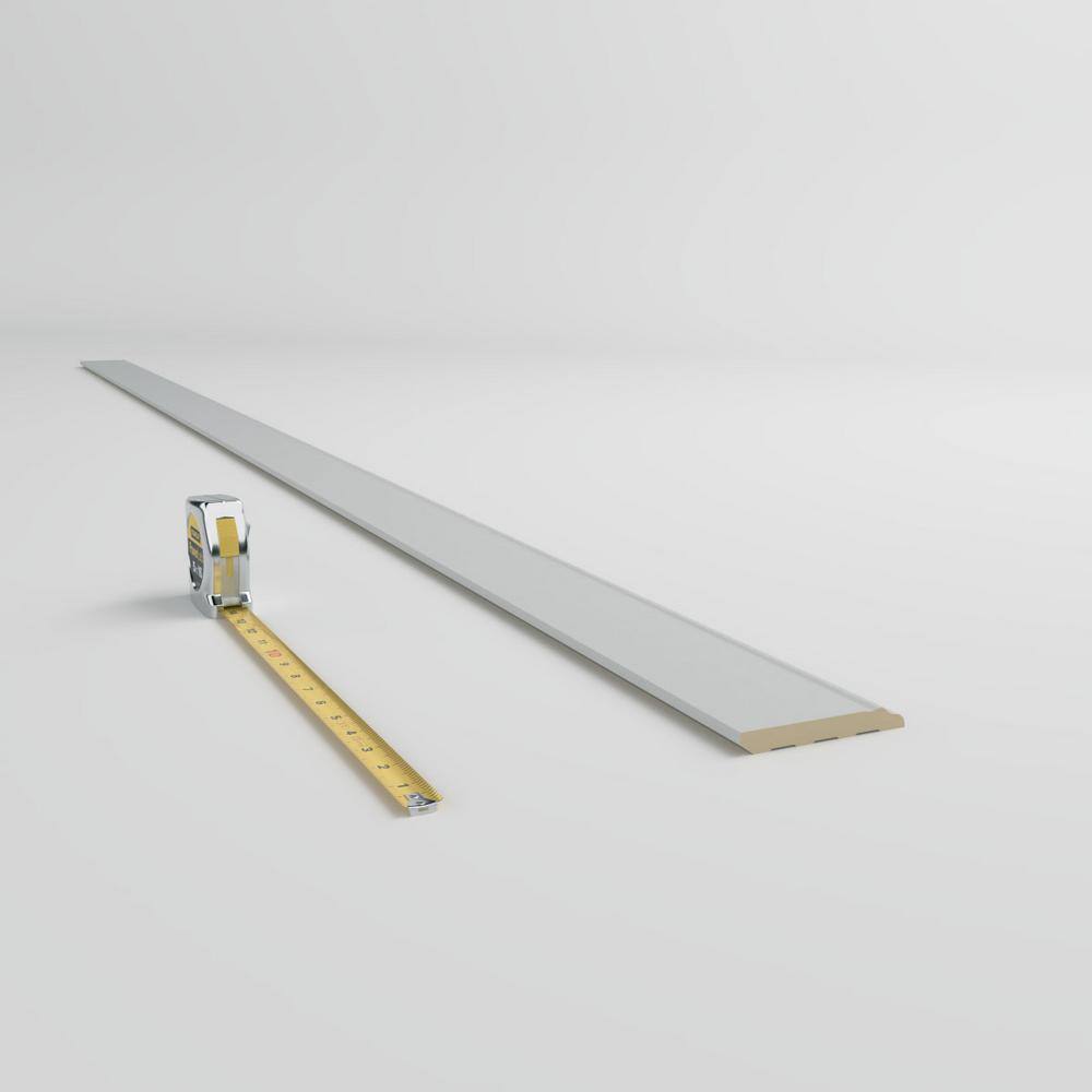 Primed Gray Polyurethane Geometric Baseboard Moulding Sample