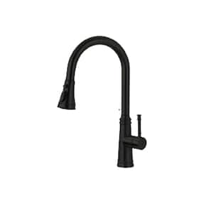 Touch Single Handle Pull Down Sprayer Kitchen Faucet with Pull Out Spray Wand High-Arc Stainless Steel in Matte Black