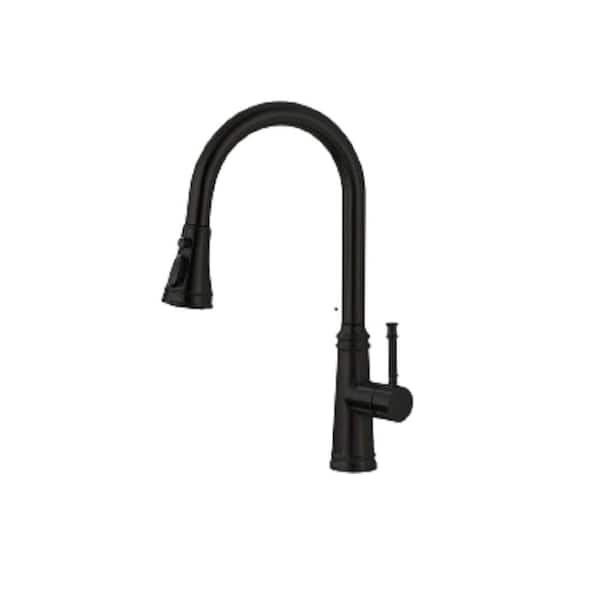 Lukvuzo Touch Single Handle Pull Down Sprayer Kitchen Faucet with Pull Out Spray Wand High-Arc Stainless Steel in Matte Black