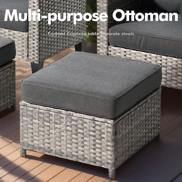 XIZZI Michigan 6-Pcs Wicker Outdoor Patio Fire Pit Seating Sofa