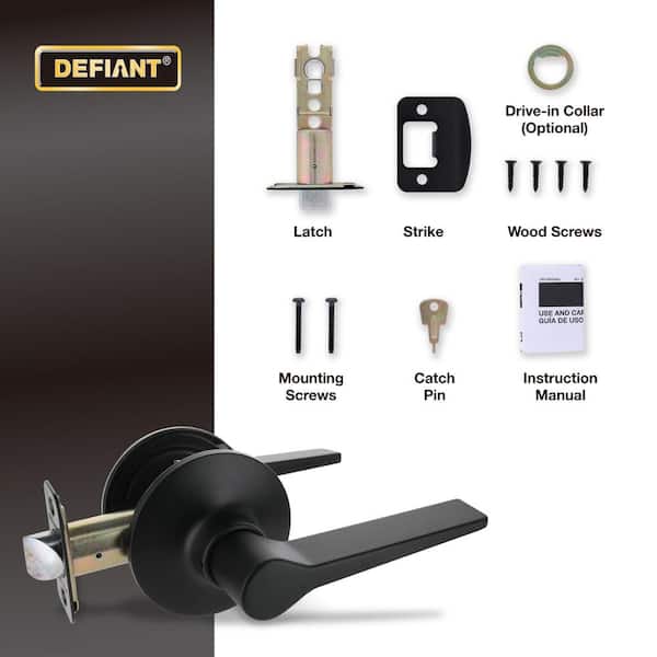 Defiant Freedom Matte Black Hall/Closet Door Lever 32LEX903B - The