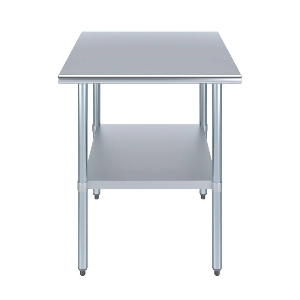 AmGood 30" x 30" Stainless Steel Utility Work Table with Galvanized Shelf