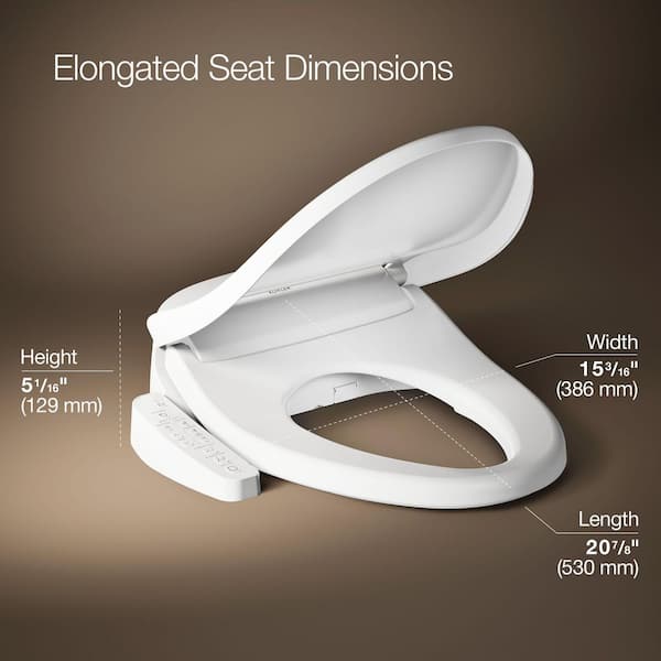 Pure Wash E580 Elongated Electric Bidet Seat in White