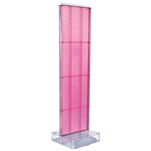 60 in. H x 16 in. W 2-Sided Pegboard Floor Display on Studio Base in Pink