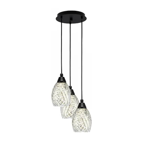 Jojospring Lynn 60-Watt 8-Light Antique Black Pendant Light